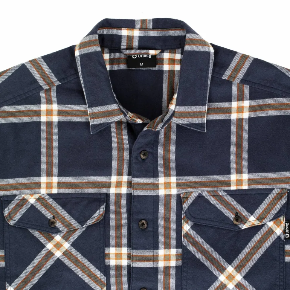 Urberg Men's Two Pocket Flanell Shirt Blue Nights/deep Lichen Green