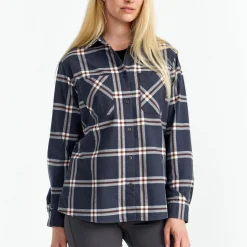 Urberg Women's Two Pocket Flanell Shirt Blue Nights/huckleberry