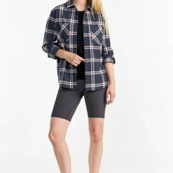 Urberg Women's Two Pocket Flanell Shirt Blue Nights/huckleberry