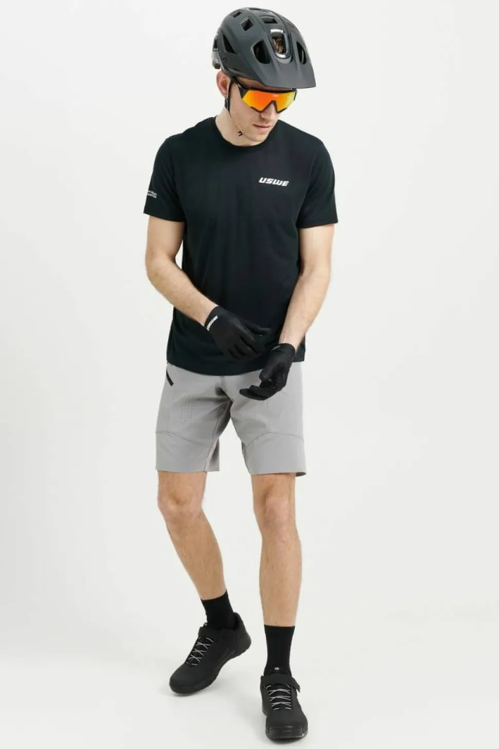USWE Men's Hybrid MTB Bib Shorts Sharkskin