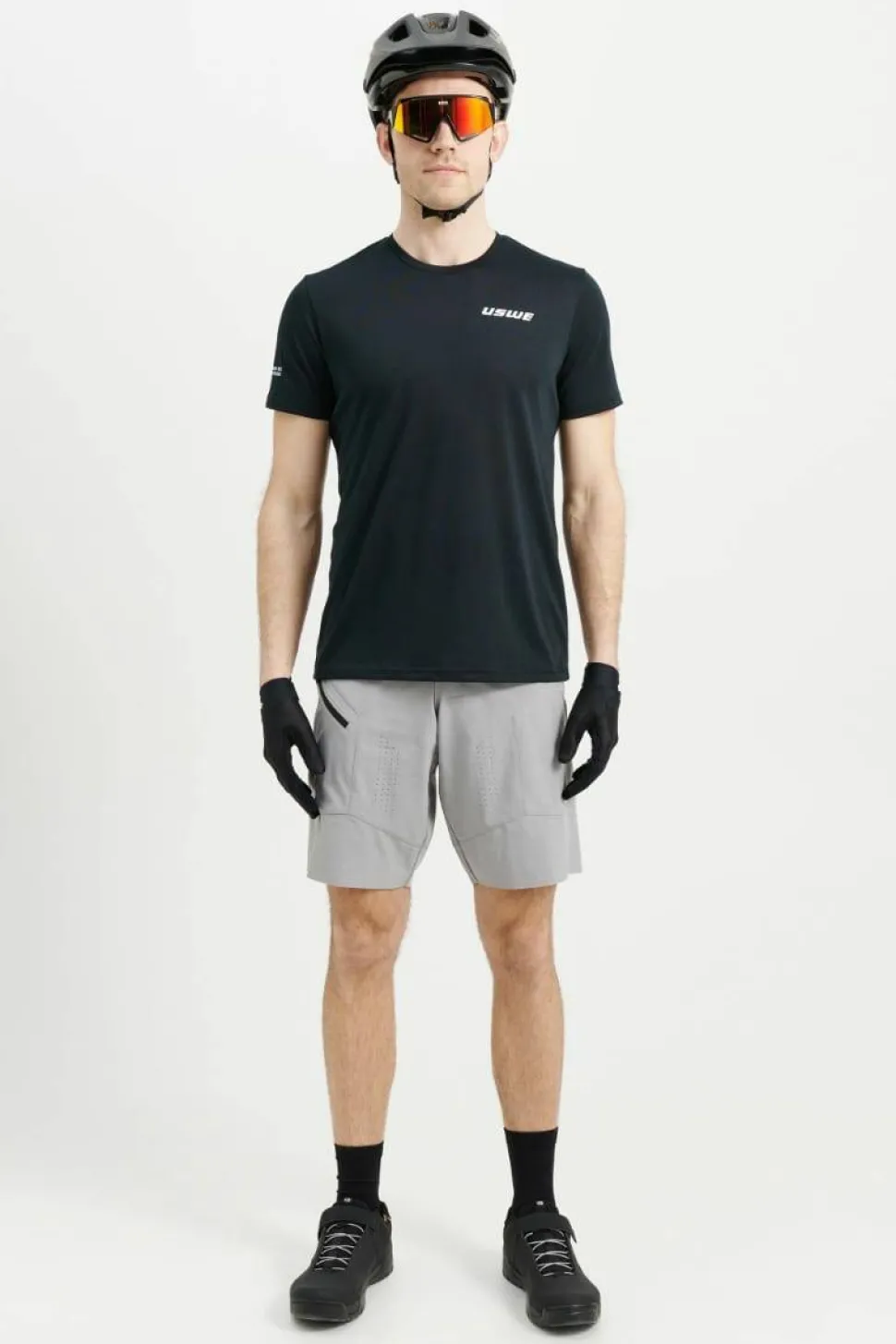 USWE Men's Hybrid MTB Bib Shorts Sharkskin