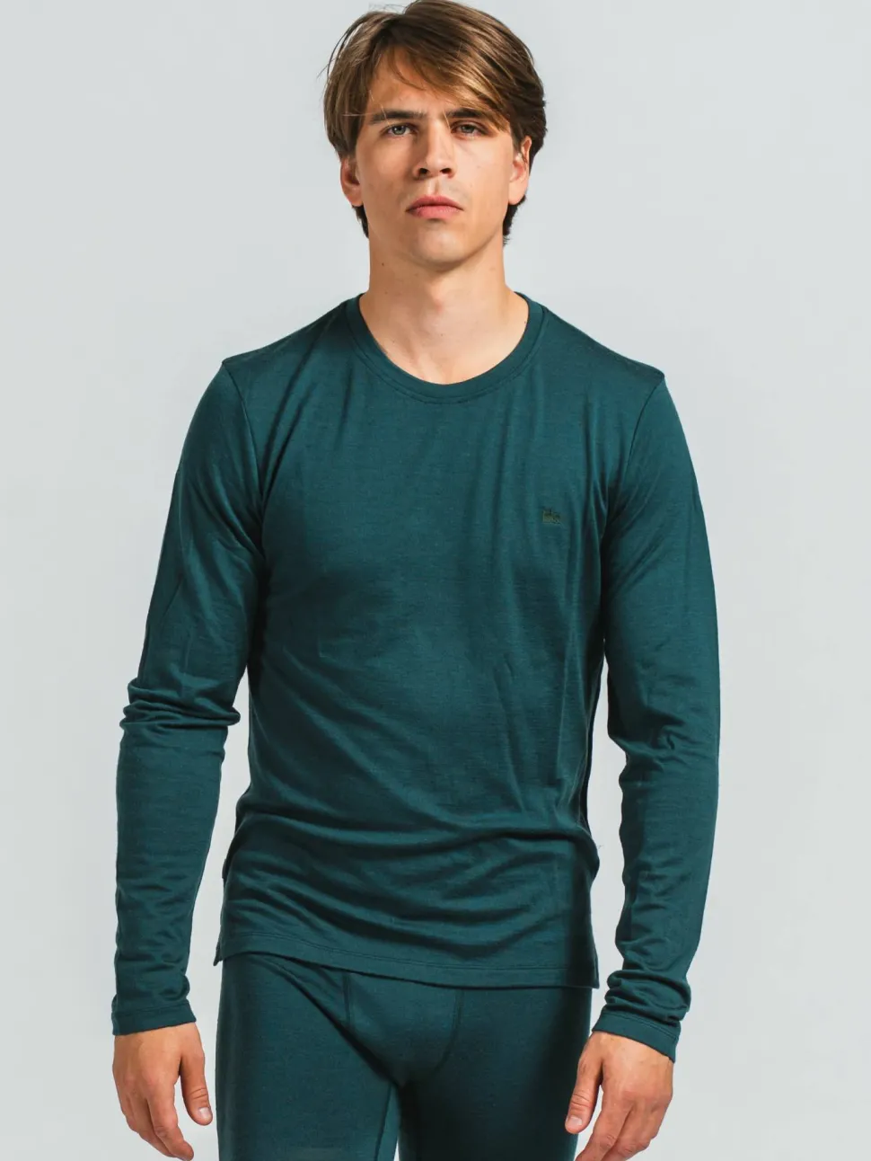 Varg Men's Fjällnäs Baselayer Top Dark Emerald Green