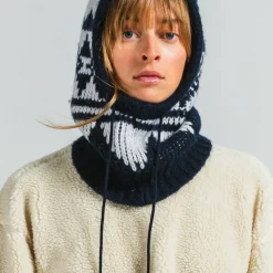 Varg Unisex Bräcke Knitted Balaclava Dark Blue With Off White