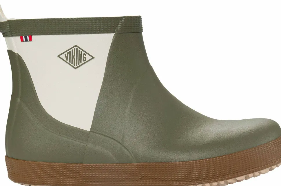 Viking Footwear Seilas Heritage Low Rubber Boot Olive/brown