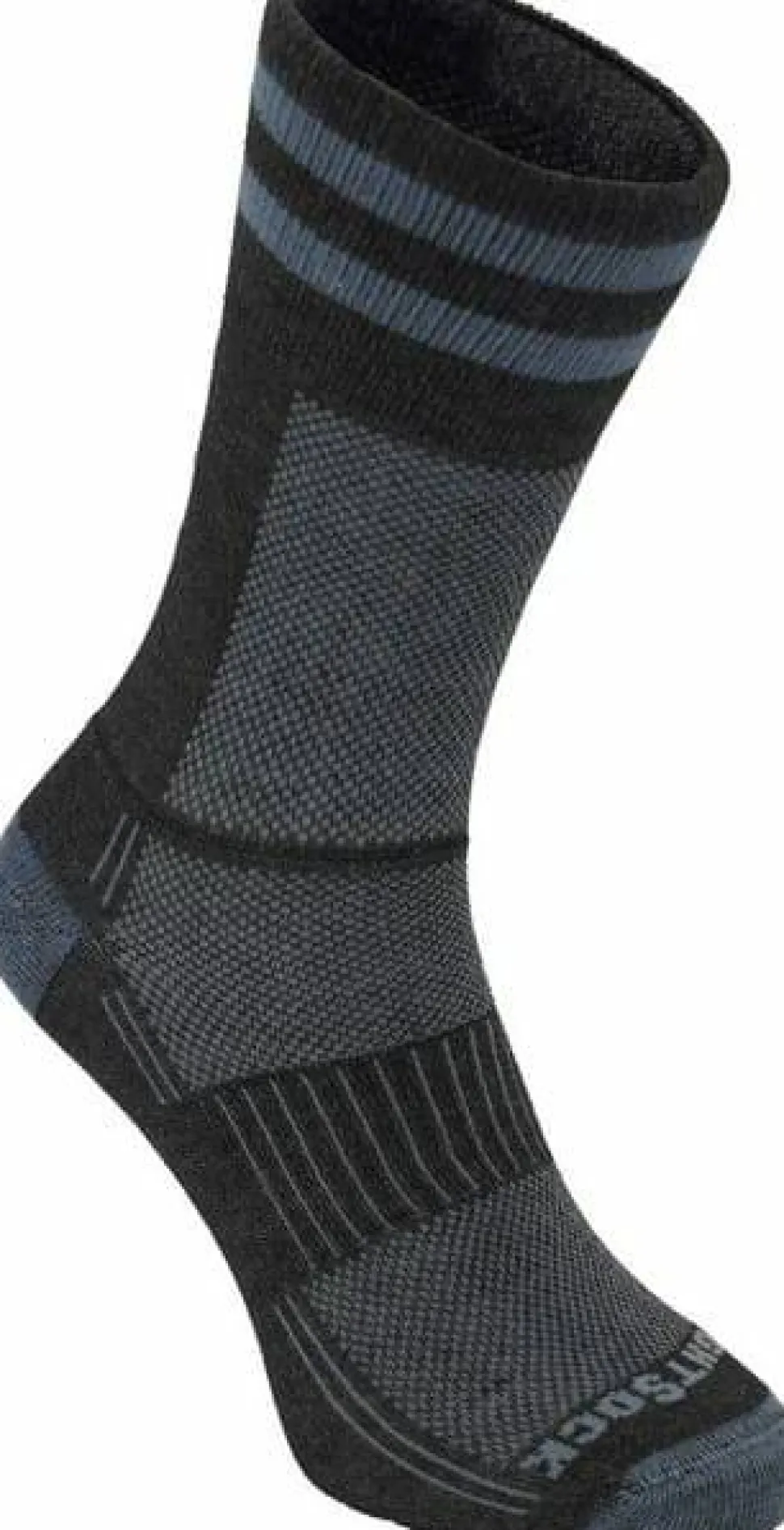 Wrightsock Coolmesh II Crew Black/grey W/ Stripes
