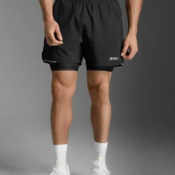 2XU Men's Aero Mesh 2-In-1 5 Inch Shorts Black/silver Reflective