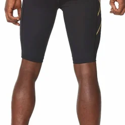 2XU Men's MCS Run Compression Shorts Black/Gold Reflective