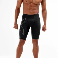 2XU Men's MCS Run Compression Shorts Black/Black Reflective