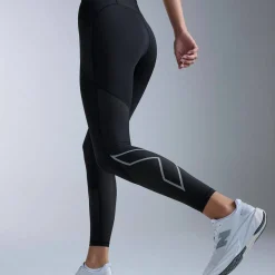 2XU Women's Aero Mesh Hi-Rise Compression Tights Black/silver Reflective
