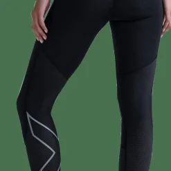 2XU Women's Aero Mesh Hi-Rise Compression Tights Black/silver Reflective