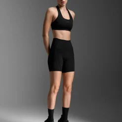 2XU Women's Form Stash Hi-Rise Compression 4 Inch Shorts Black/black
