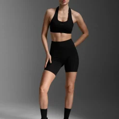 2XU Women's Form Stash Hi-Rise Compression 4 Inch Shorts Black/black